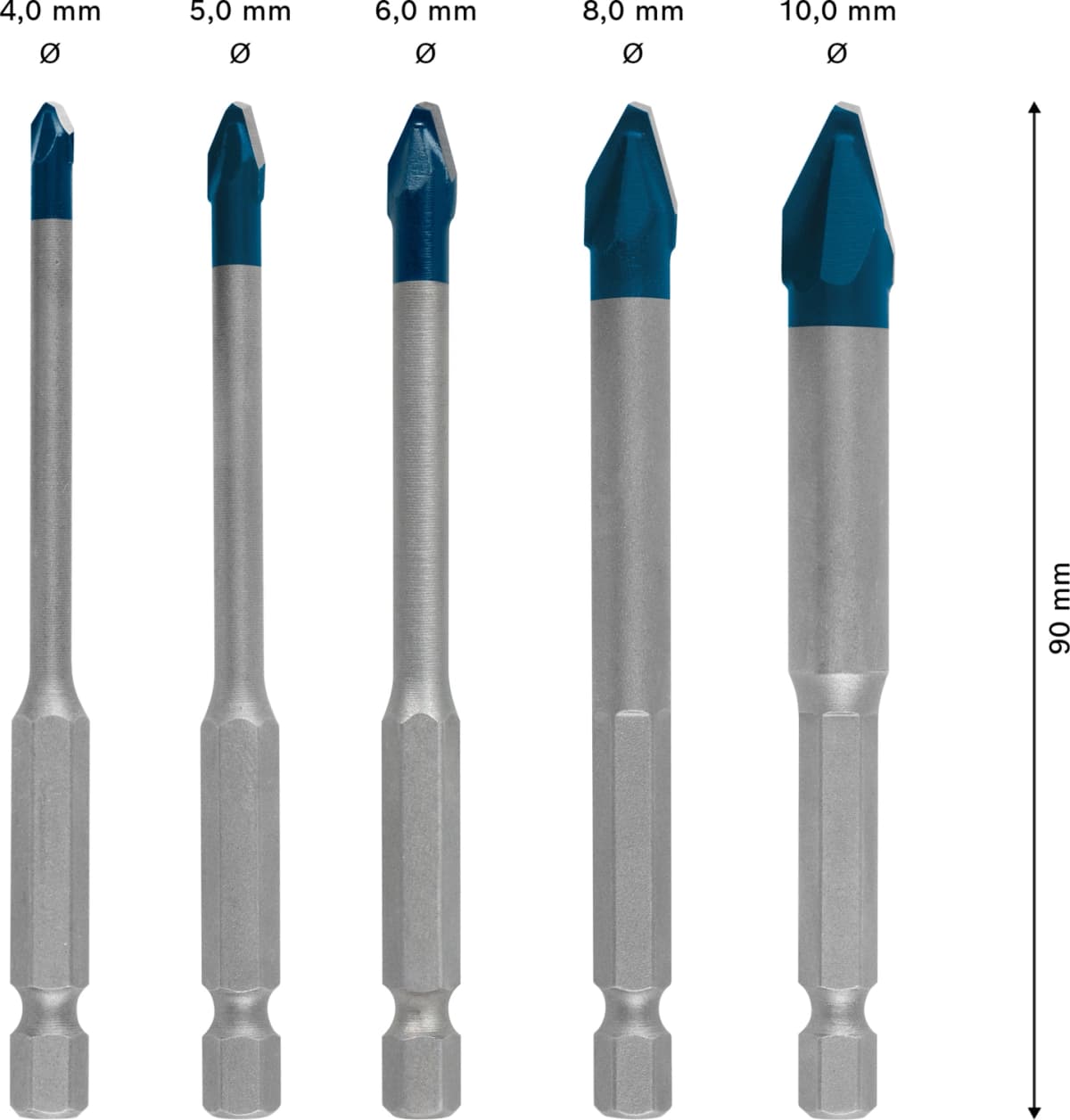 Bosch 2608900597 5-delige HardCeramic HEX-9 Borenset - 4/5/6/8/10mm thumbnail 4