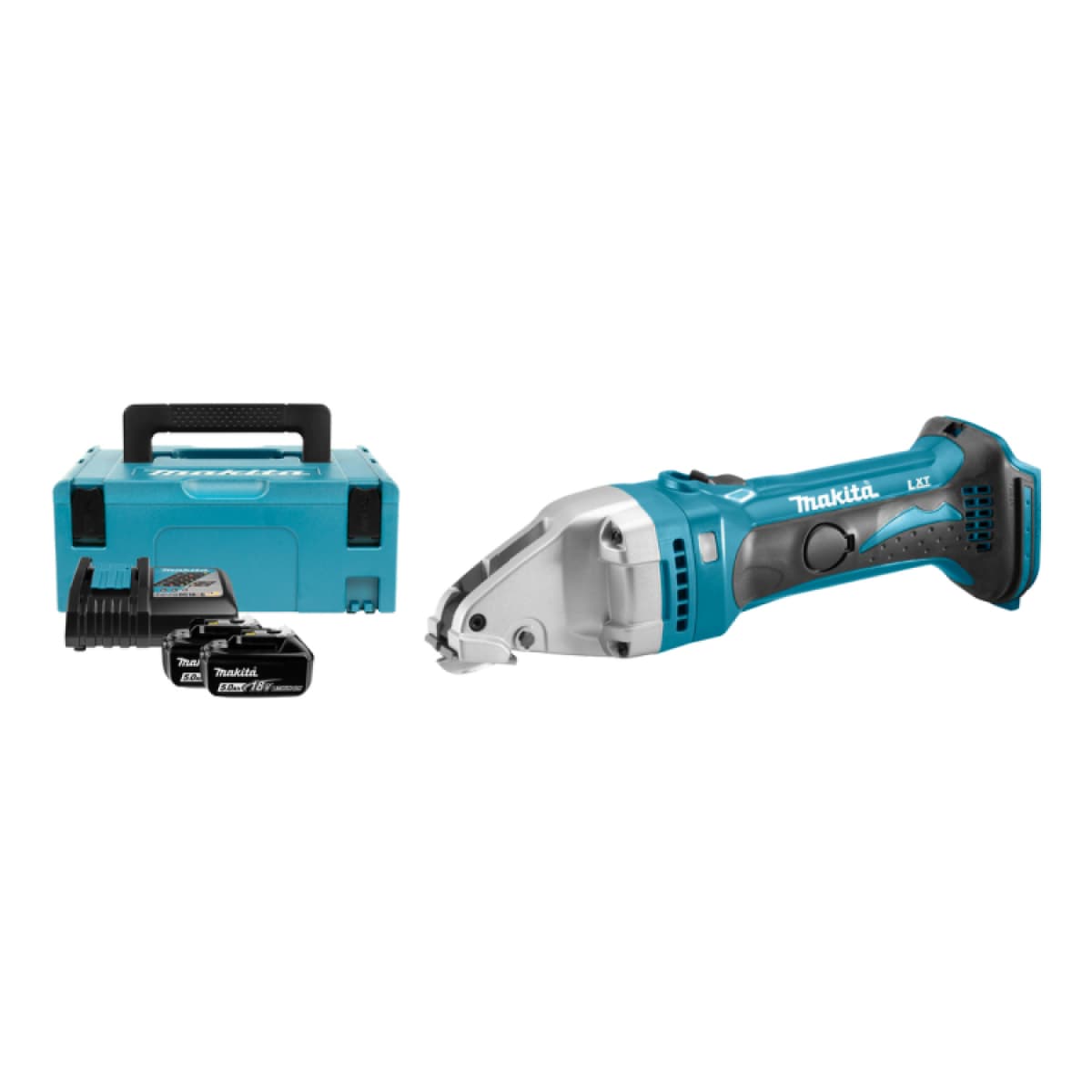 Makita DJS161RTJ 18V Li-Ion Accu Plaatschaar Set (2x 5.0Ah Accu) In Mbox