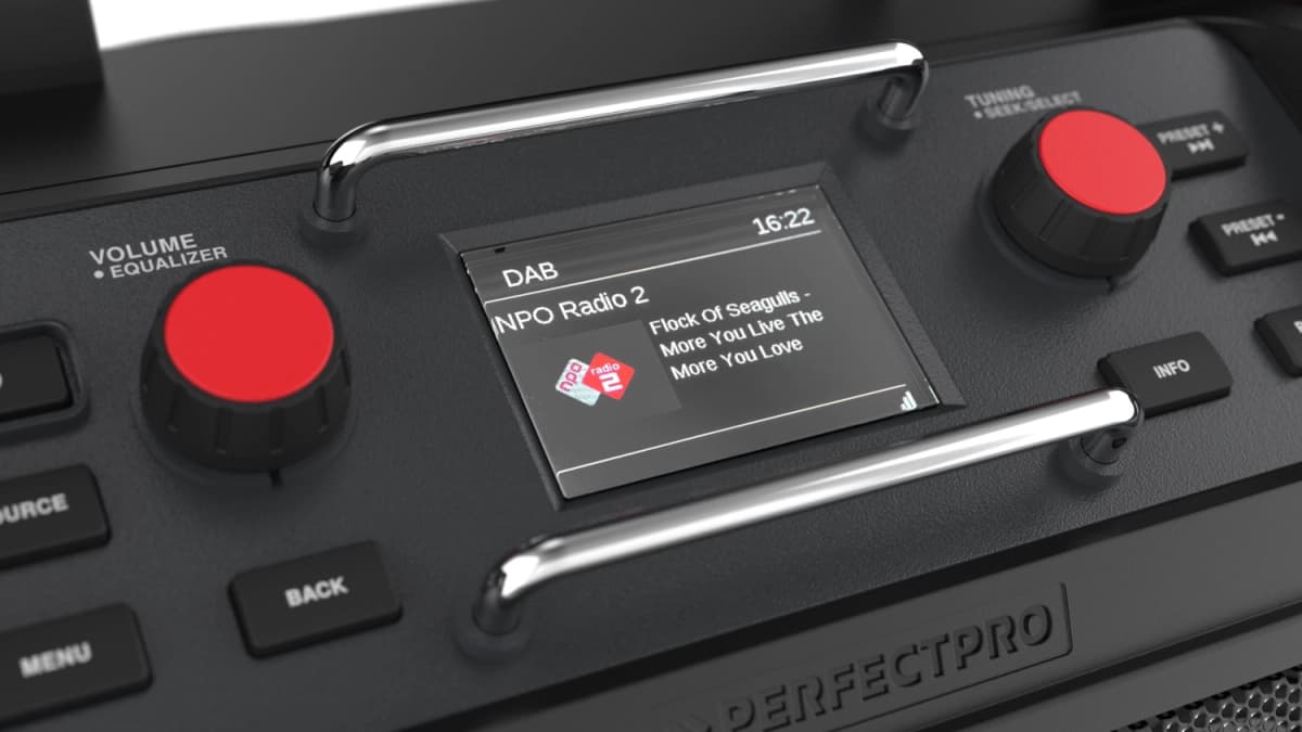 PerfectPro ROCKPRO Bouwradio - FM RDS / DAB+ - AUX-in - Bluetooth - Werkt Op Netstroom En Lithium Accu thumbnail 3