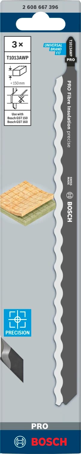 Bosch PRO T1013AWP Fibre Insulation Precise Decoupeerzaagblad - 250mm - Wol (3st) thumbnail 2