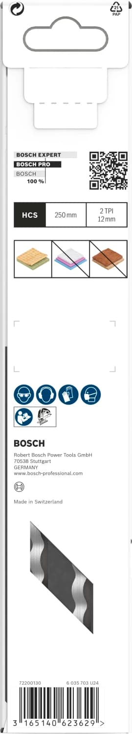 Bosch PRO T1013AWP Fibre Insulation Precise Decoupeerzaagblad - 250mm - Wol (3st) thumbnail 3