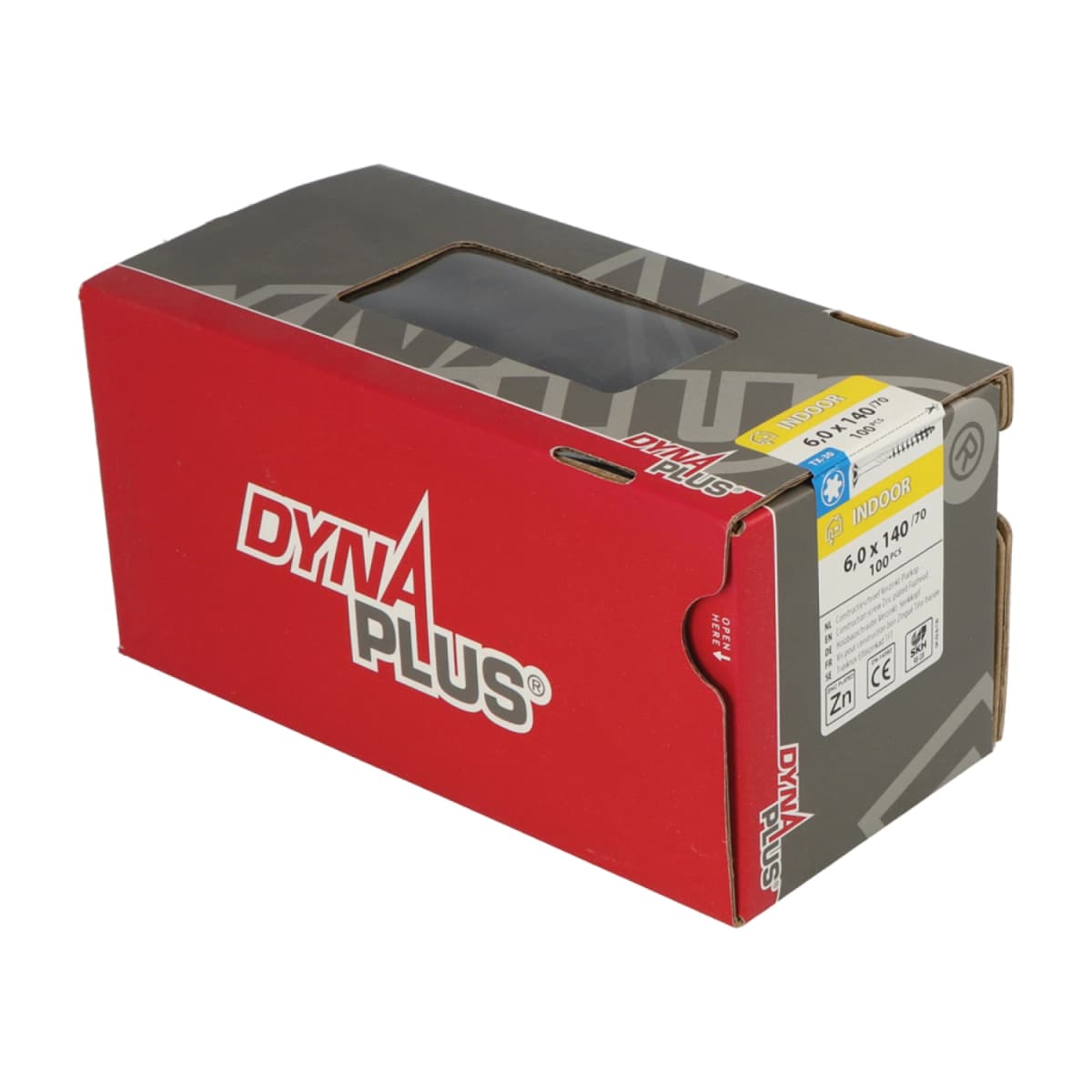 DynaPlus 0281.01.51001 Constructieschroef - TX30 - 6.0 X 140/70mm - Platkop - Deeldraad - Verzinkt (100st) thumbnail 3