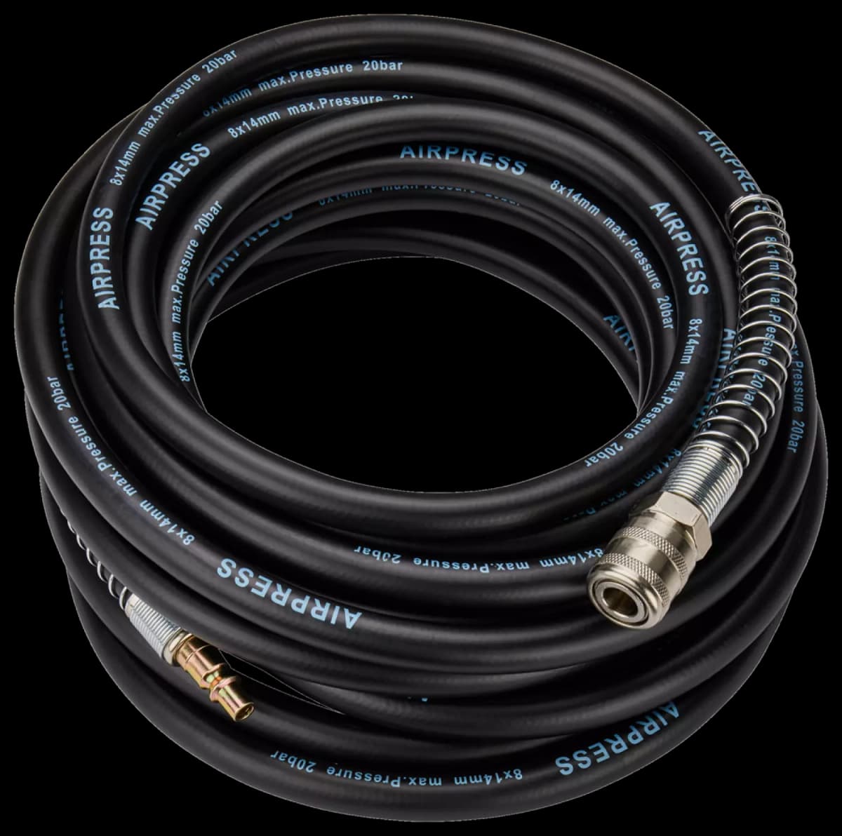 Airpress Luchtslang 20 Bar - 1/4"- 10m - 14x8mm - Incl Nippels thumbnail 4
