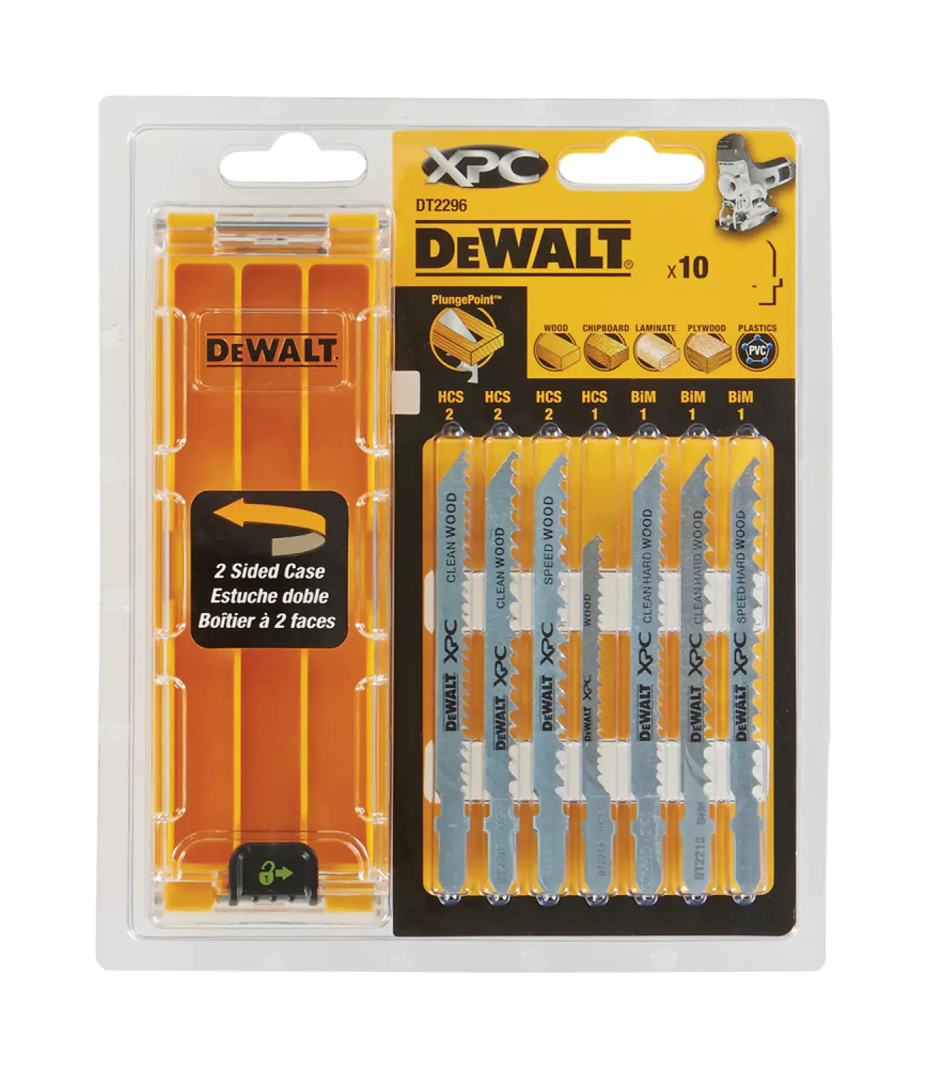DeWALT DT2296 10 Delig Decoupeerzaagblad Set XPC In Cassette - Hout / Kunststof / Laminaat thumbnail 4