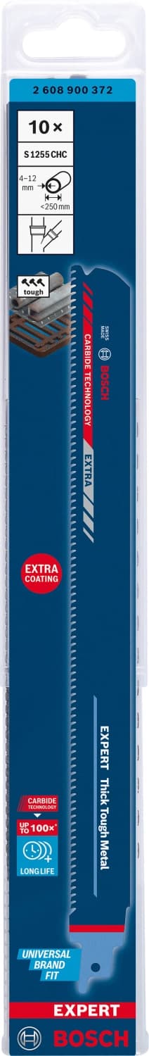 Bosch EXPERT S1255CHC Thick Tough Metal Reciprozaagblad - 250mm - Metaal (10st) thumbnail 2