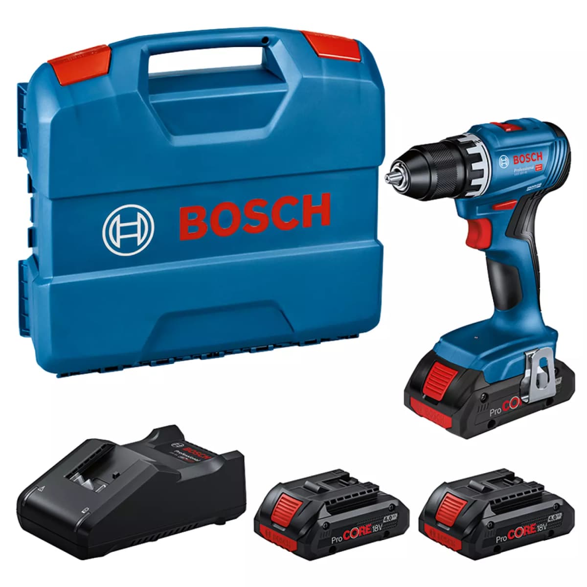 Bosch GSR18V-45 18V Li-ion Accu Schroefboormachine Set (3x 4Ah Accu) In L-Case - 45Nm