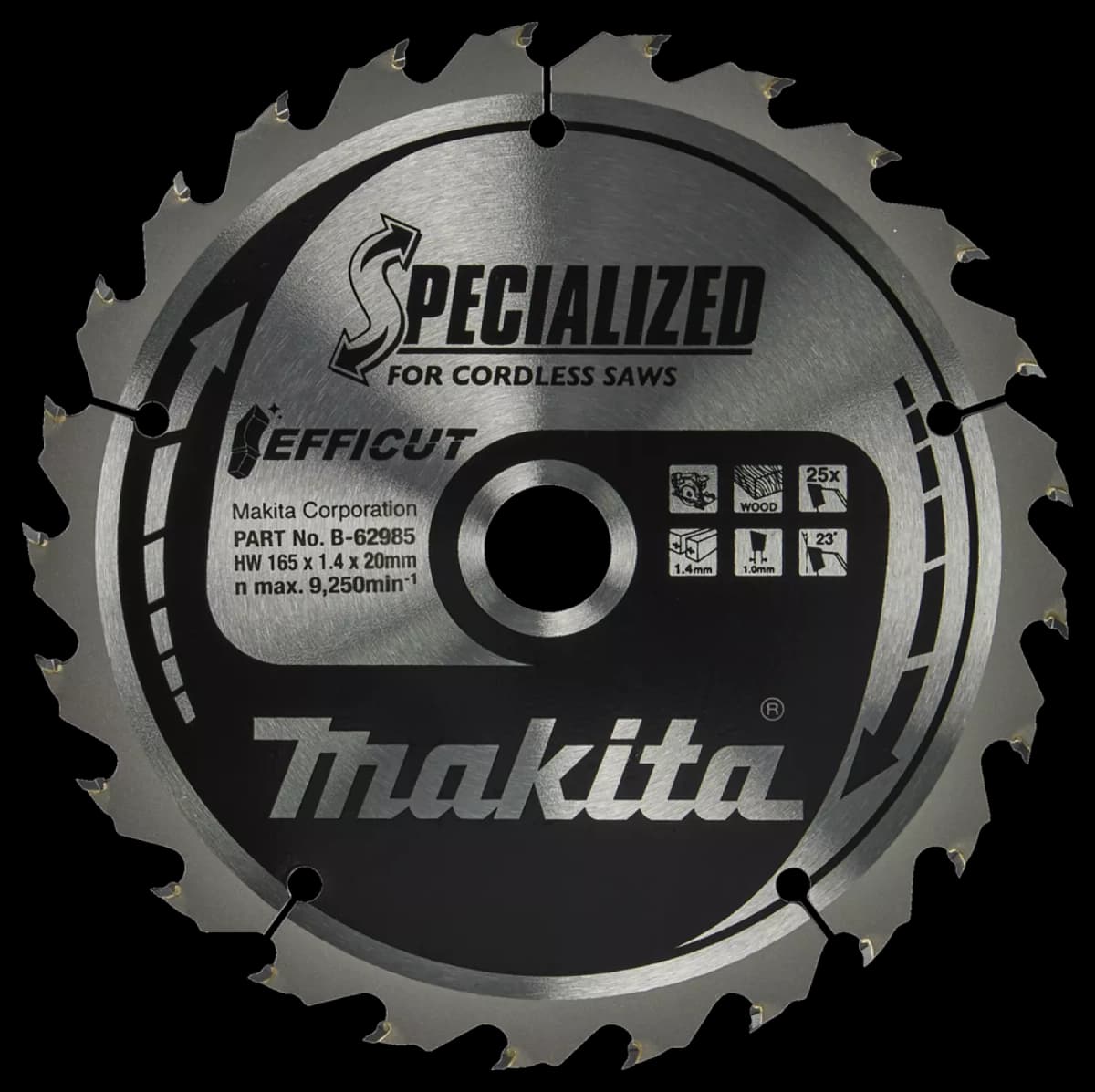 Makita B-62985 Cirkelzaagblad Hout - 165x20x1,4mm 25T thumbnail 4