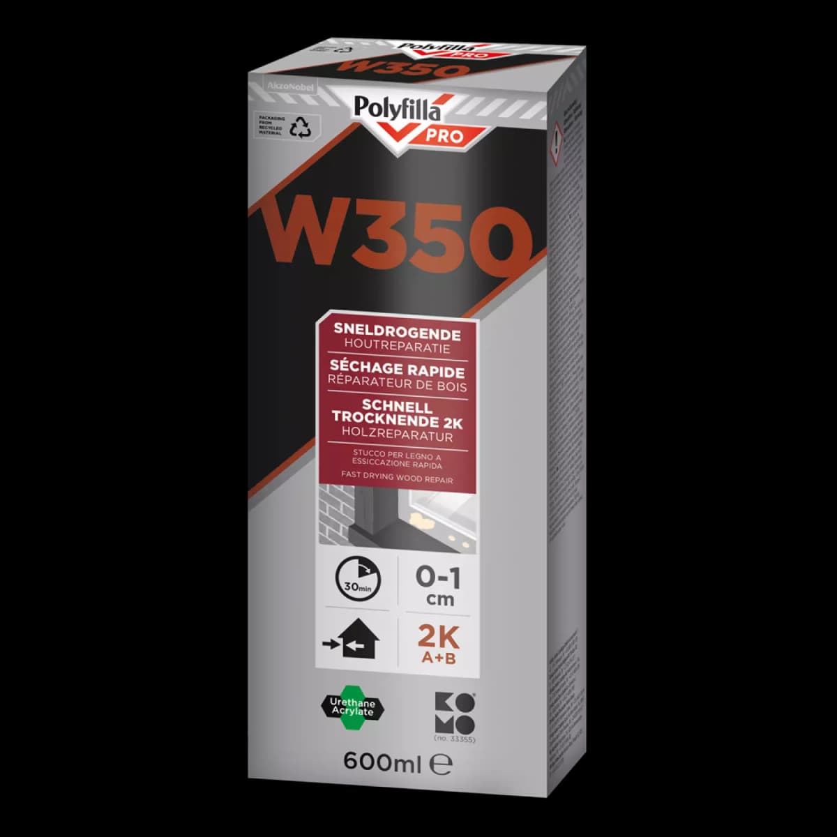 Polyfilla W350 2K Sneldrogende Houtreparatie - 0,6L