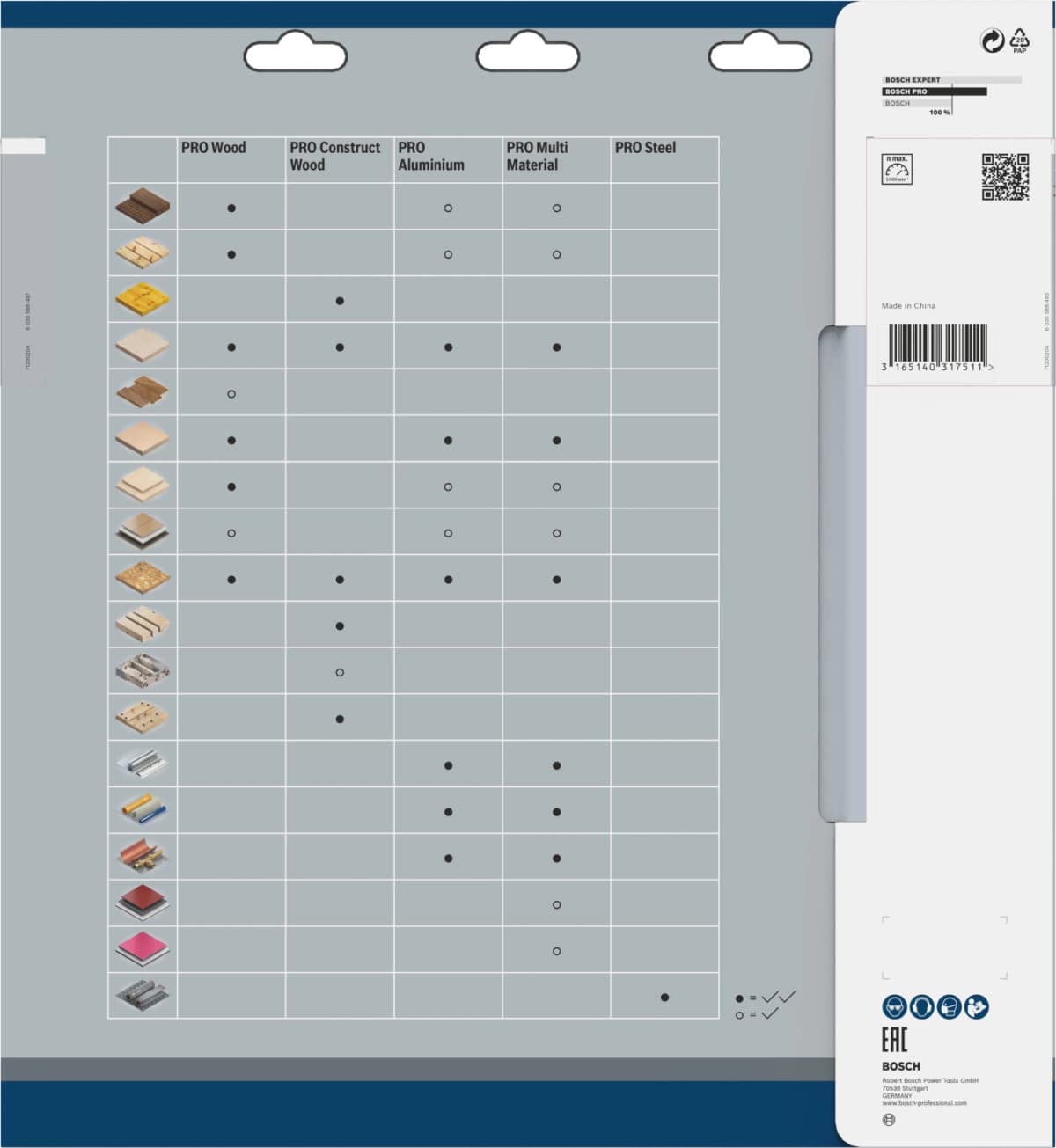 Bosch 2608640453 PRO Cirkelzaagblad - 305 X 30 X 96T - Multi Materiaal thumbnail 3