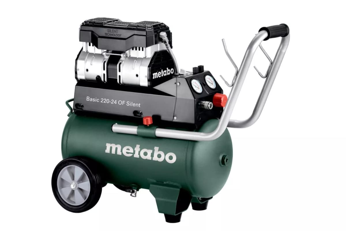 Metabo Basic 220-24 OF Silent Compressor - 1100W - 8 Bar - 24L - 110 L/min