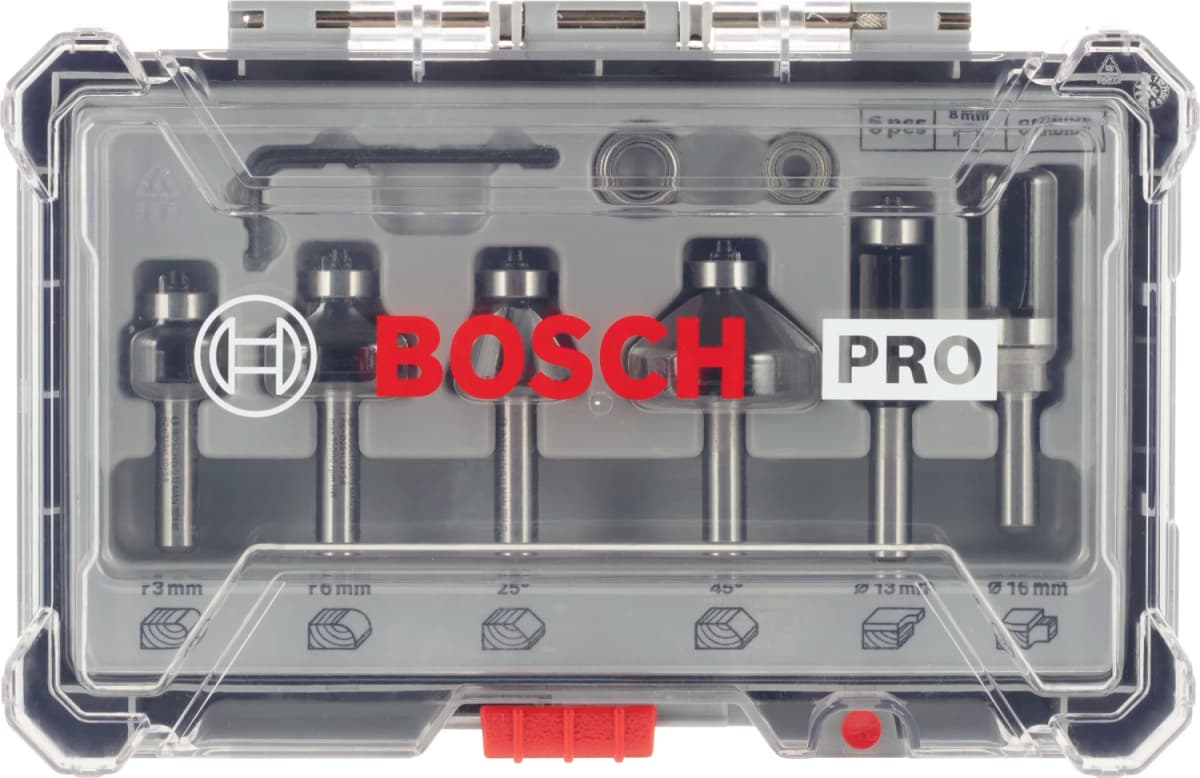 Bosch 2607017469 6-delige Frezenset In Cassette - Afronden En Profileren - 8mm