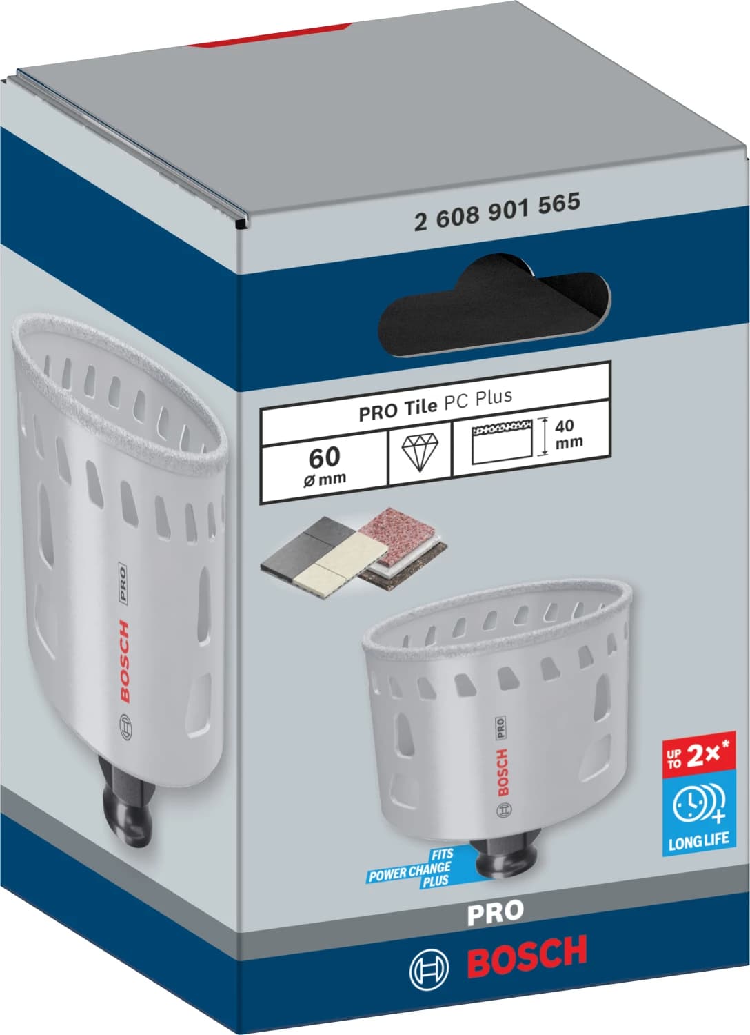 Bosch 2608901565 PRO Tile PC Plus Diamantgatzaag Voor Tegels - 60mm thumbnail 2