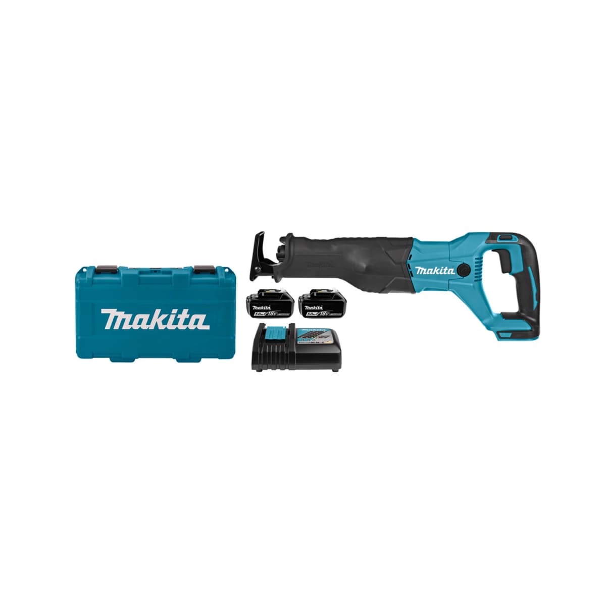 Makita DJR186RTE 18V Li-Ion Accu Reciprozaag Set (2x 5.0Ah Accu) In Koffer - Snelwissel - Variabel