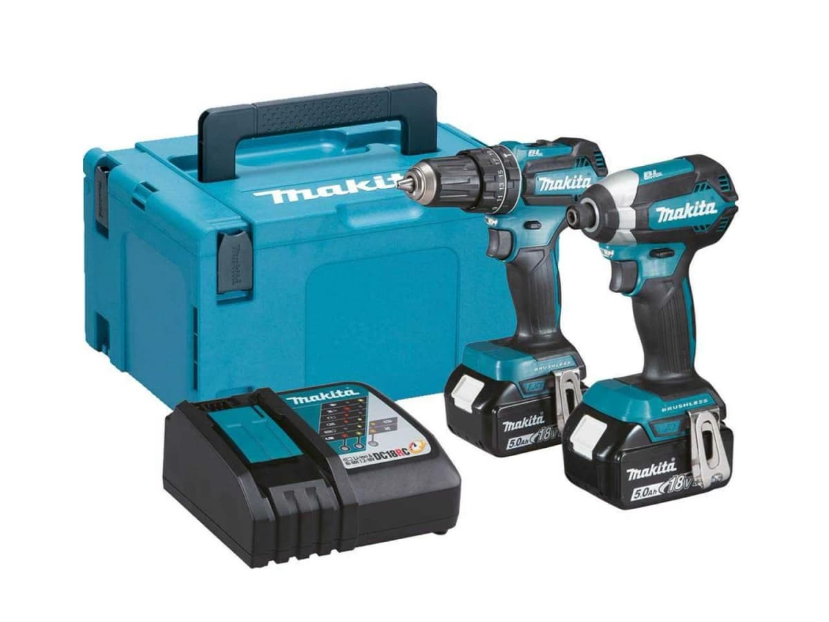 Makita DLX2283TJ 18V Li-Ion Accu Klopboor- /schroefmachine (DHP485)&Slagschroevendraaier (DTD153) Combiset (2x 5,0Ah Accu) In Mbox - Koolborstelloos