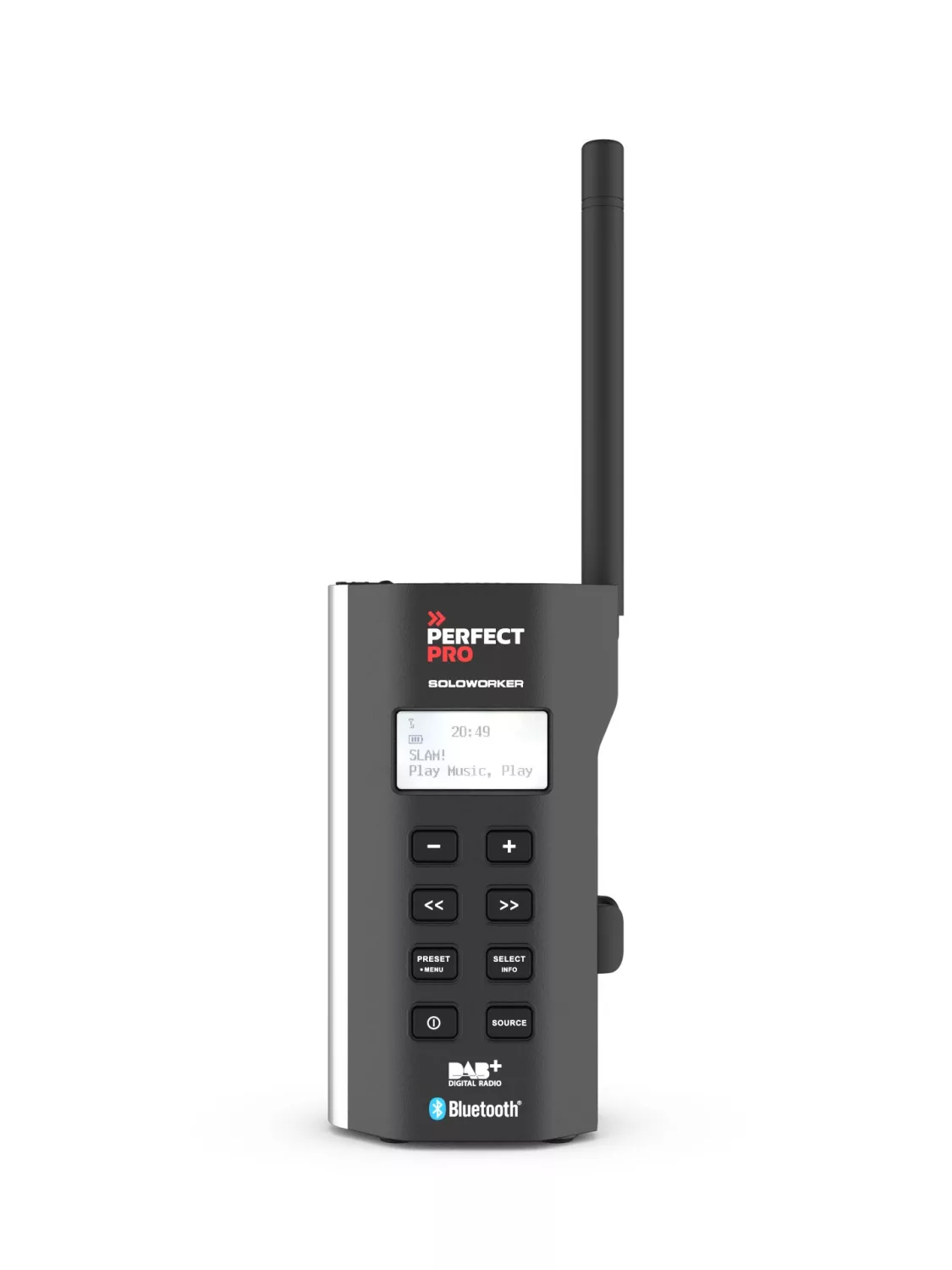 PerfectPro SW3 Soloworker BT Accu Bouwradio - FM RDS / DAB+ - AUX-in - Bluetooth - Werkt Op Netstroom En Lithium Accu