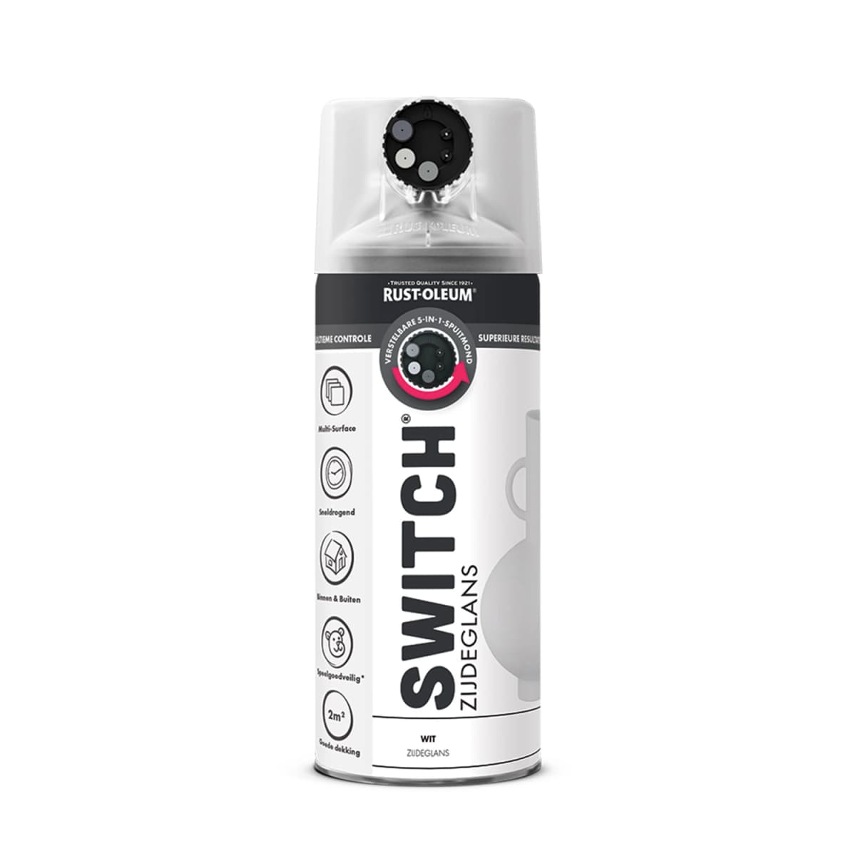 Rust-Oleum Switch Spuitlak - Zijdeglans Wit - 400ml
