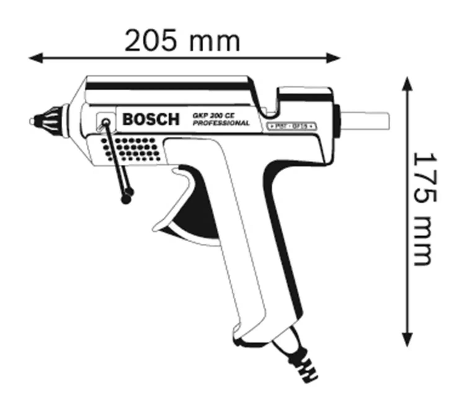 Bosch GKP 200 CE Lijmpistool In Koffer - 500W - 30 G/min thumbnail 2
