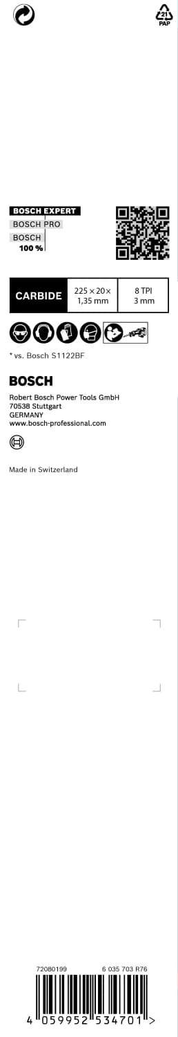 Bosch EXPERT S1157CHM Vehicle Rescue Reciprozaagblad - 175mm - Staal thumbnail 3