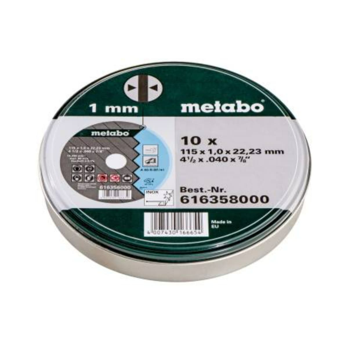 Metabo 616358000 Doorslijpschijf - 115 X 1 X 22,23mm