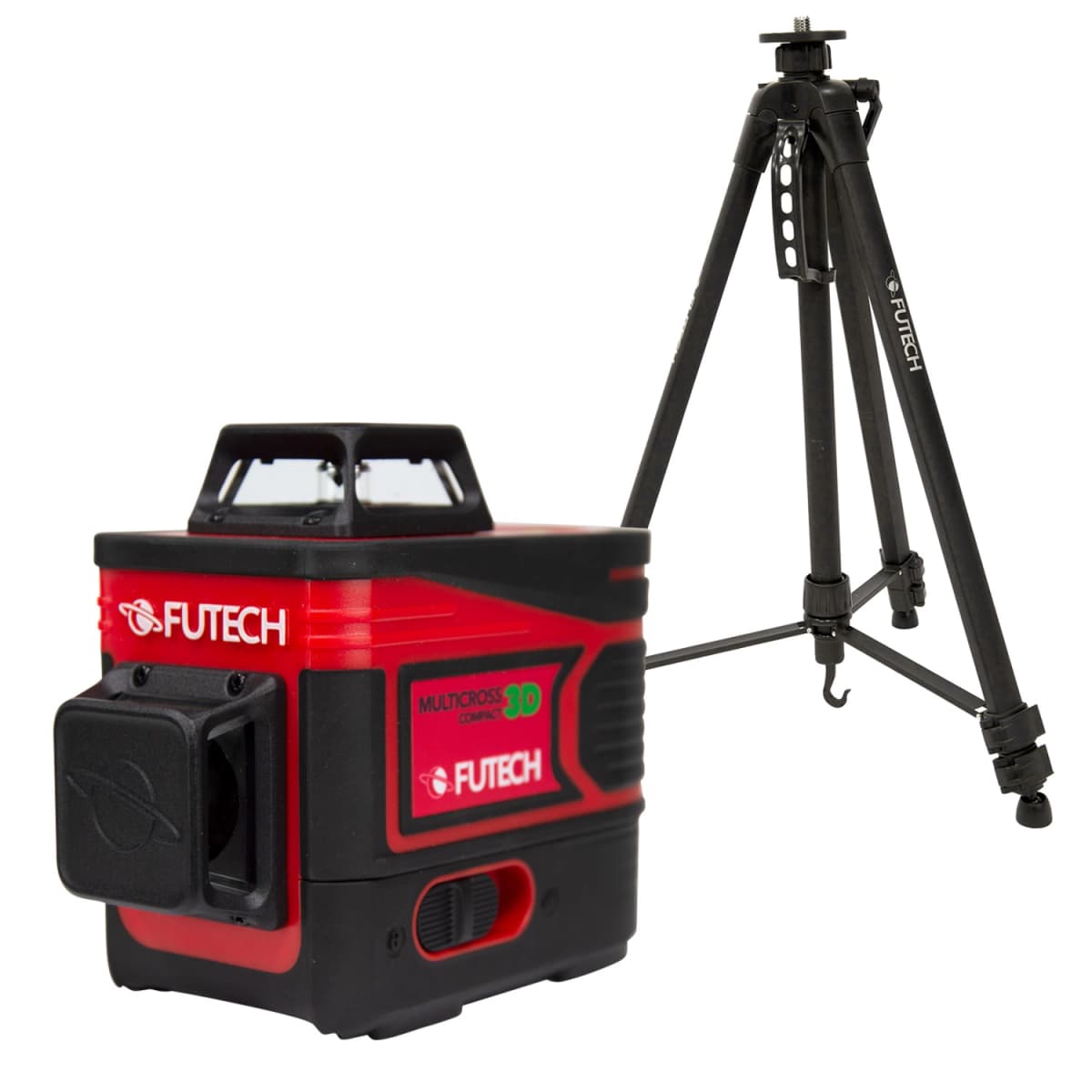 FUTECH MC3D Multicross 3D Compact Kruislijnlaser Set Incl. Statief In Koffer - Groen - 2x 150m - 3 Lijnen