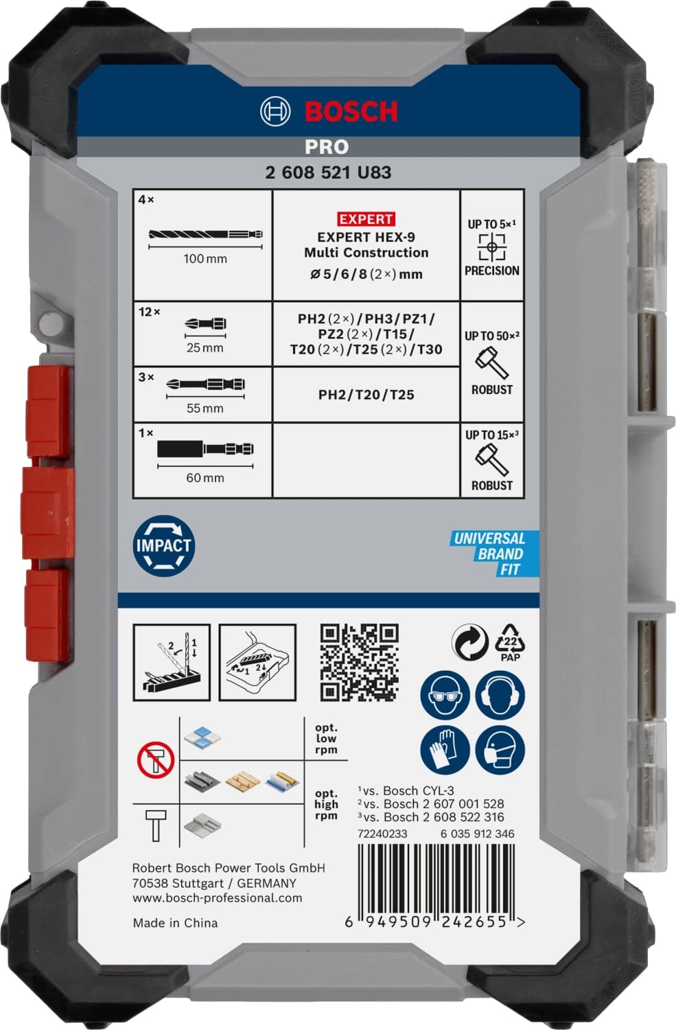 Bosch 2608521U83 20-delige PRO Impact Schroefbits En Multi Construction Boren - Gemengde Set thumbnail 3