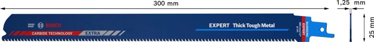 Bosch EXPERT S1255CHC Thick Tough Metal Reciprozaagblad - 250mm - Metaal thumbnail 4