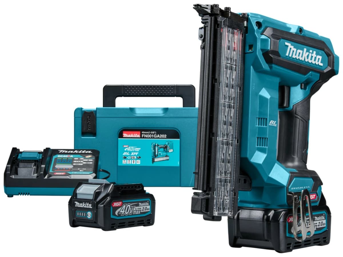 Makita FN001GA202 XGT 40V Max Li-ion Accu Brad Tacker Set (2x2,0 Ah) In Mbox