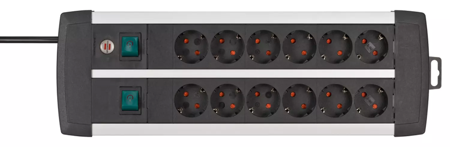 Brennenstuhl 1391000912 12 Voudige Stekkerdoos - 1,5m X 33cm - Antraciet thumbnail 3