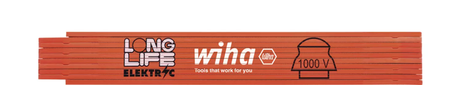 Wiha 4102008 Longlife Elektriciensduimstok - Metrisch - 2m - 10 Delen - Oranje thumbnail 2