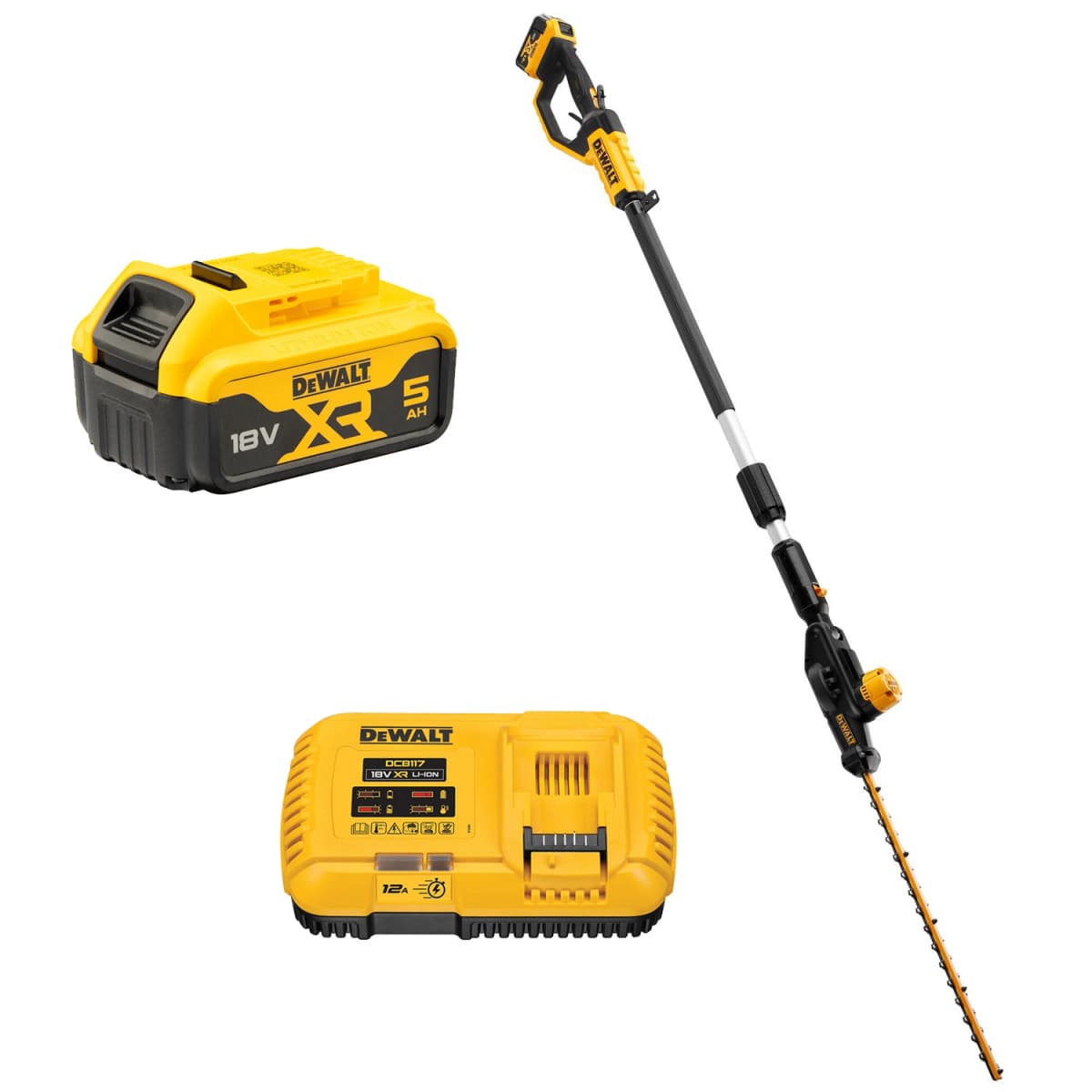 DeWALT DCMPH566P1 18V XR Li-Ion Accu Heggenschaar Op Steel Set (1x 5.0Ah Accu) - Koolborstelloos - 550mm
