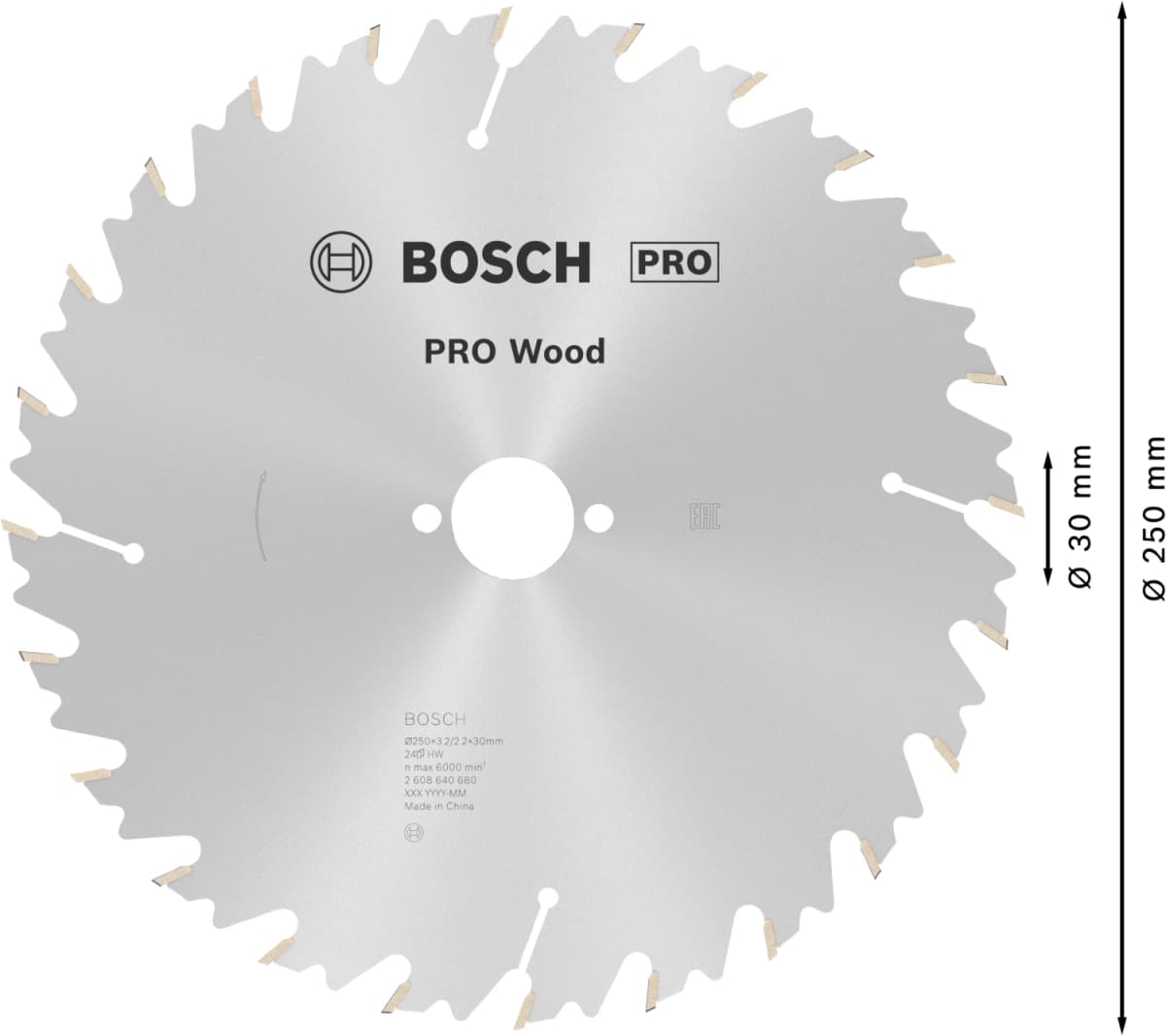 Bosch 2608640680 / LWZ Cirkelzaagblad Speedline - 250 X 30 X 24T - Hout thumbnail 4