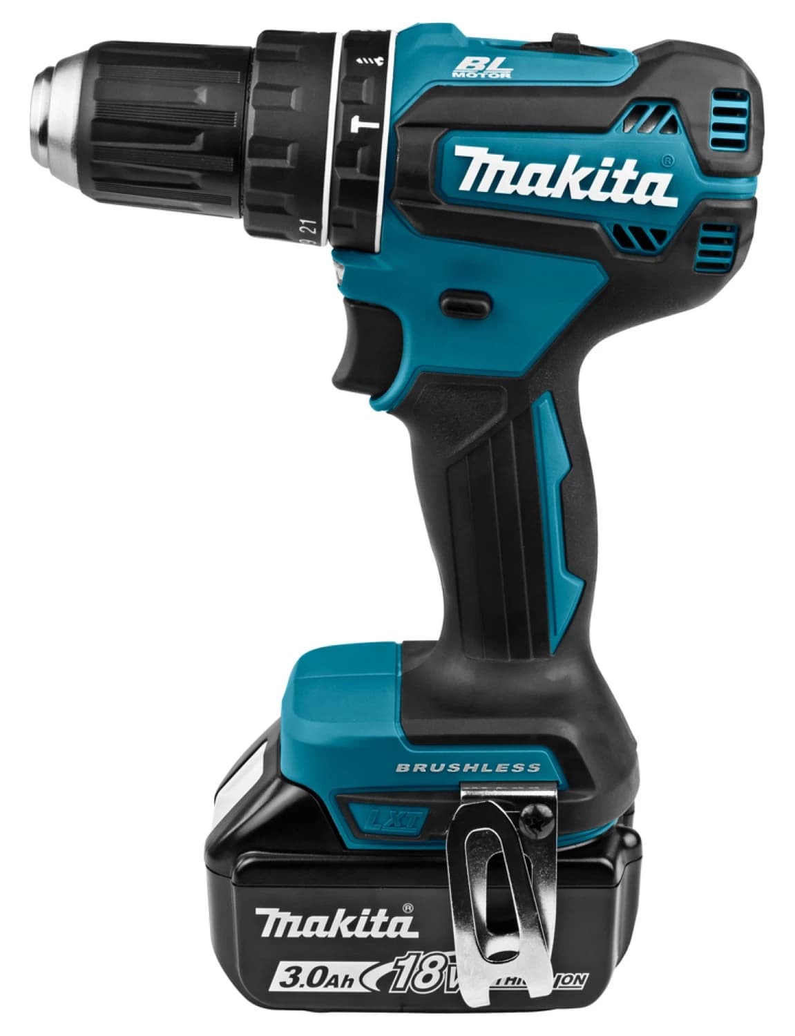 Makita DHP485RFJ 18V Li-Ion Accu Klopboor- /schroefmachine Set (2x 3.0Ah Accu) In Mbox - Koolborstelloos thumbnail 2