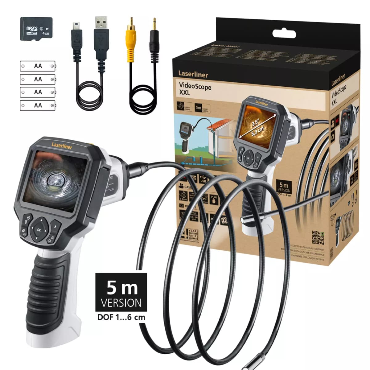 Laserliner VideoScope XXL Inspectiecamera - 9mm X 5m - 640 X 480px - 4GB thumbnail 2