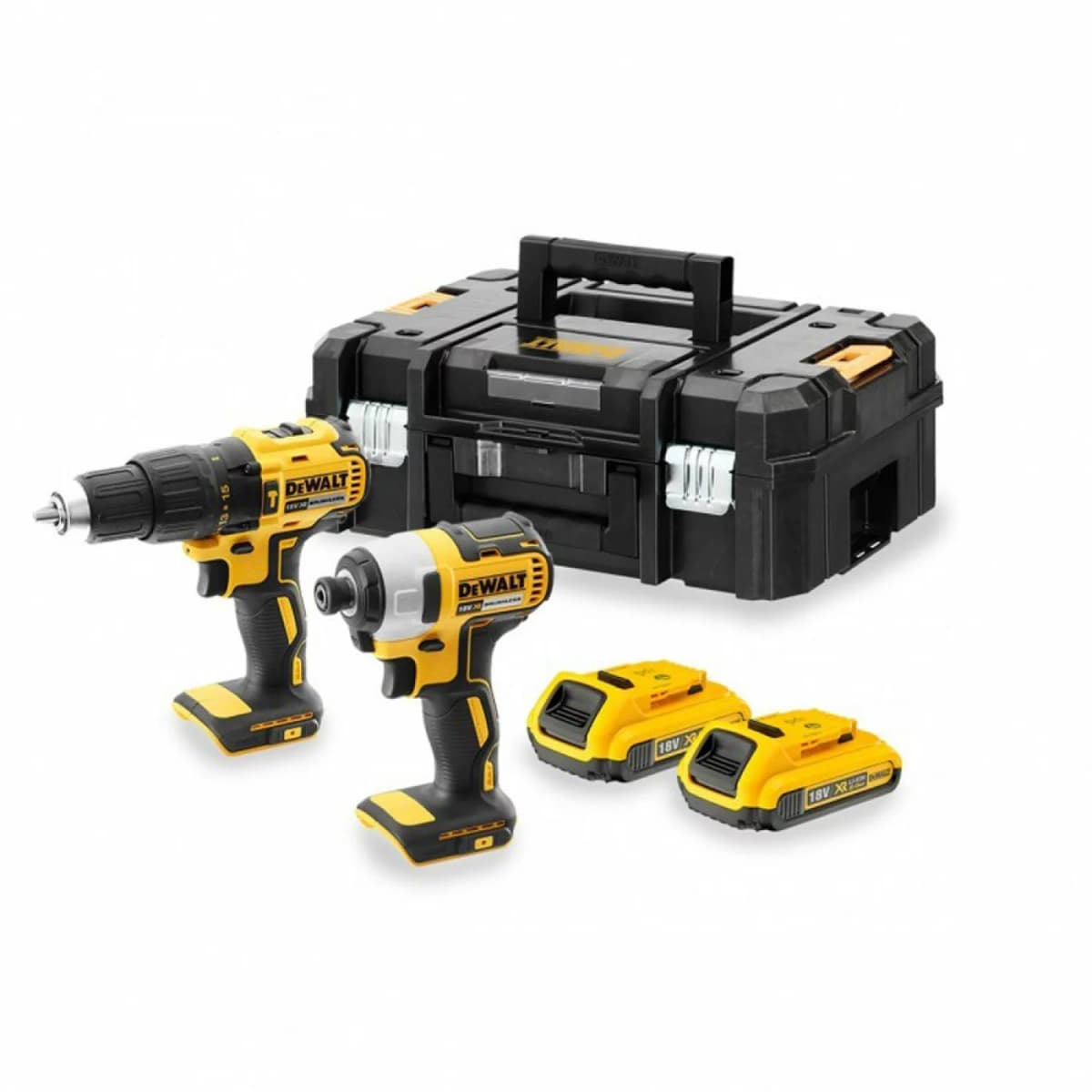 DeWALT DCK2060D2T 18V Li-ion XR Accu Klopboor-/-schroefmachine (DCD778&Accu Slagschroevendraaier (DCF787) Combiset (2x 2.0Ah) In TSTAK - Koolborstelloos