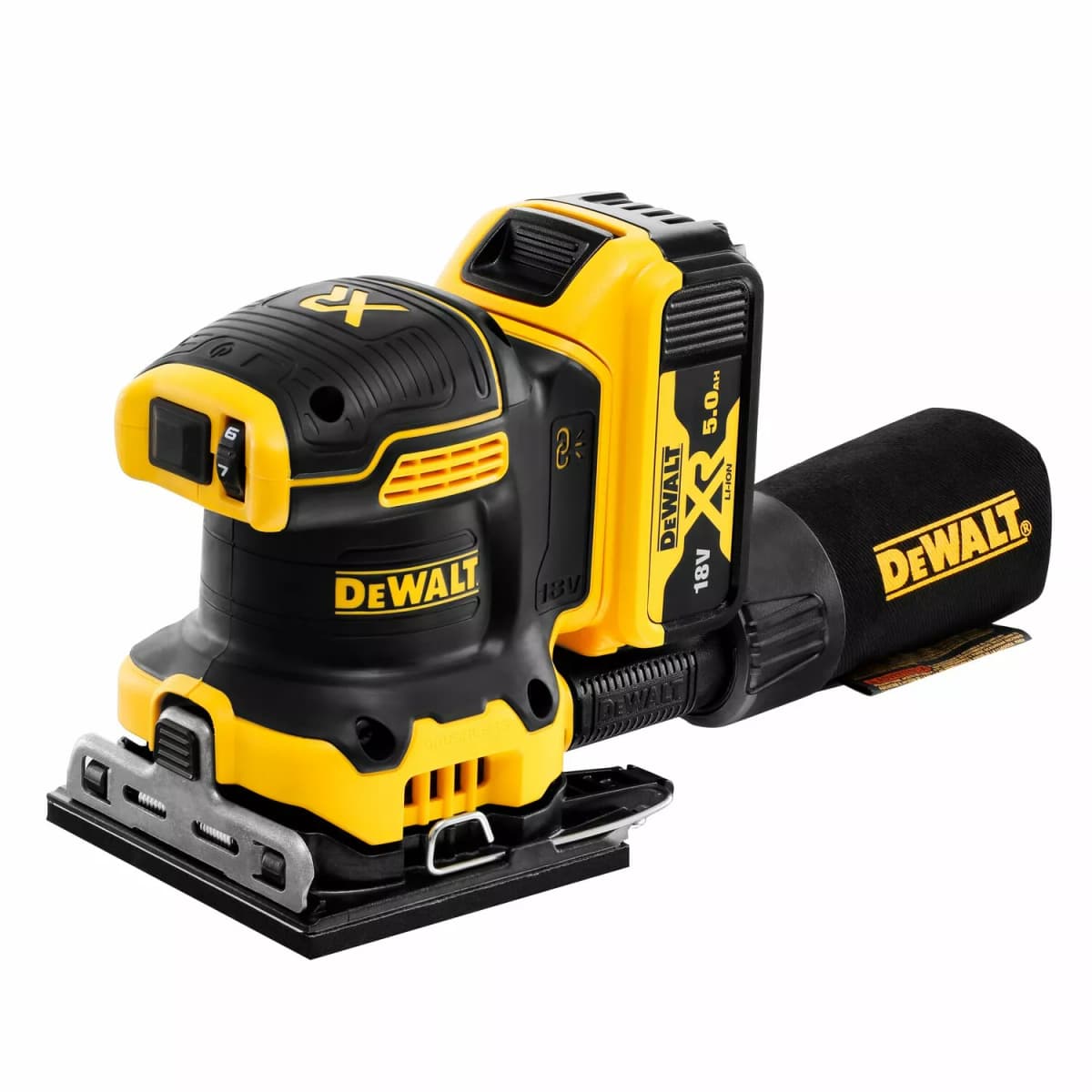 DeWALT DCW200P2 18V Li-ion XR Accu Vlakschuurmachine Set (2x 5.0Ah) In TSTAK - 140 X 115mm - Koolborstelloos thumbnail 3
