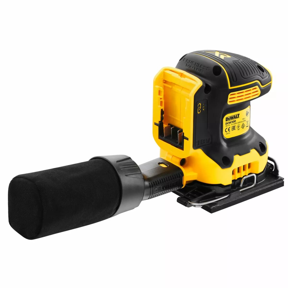 DeWALT DCW200P2 18V Li-ion XR Accu Vlakschuurmachine Set (2x 5.0Ah) In TSTAK - 140 X 115mm - Koolborstelloos thumbnail 4