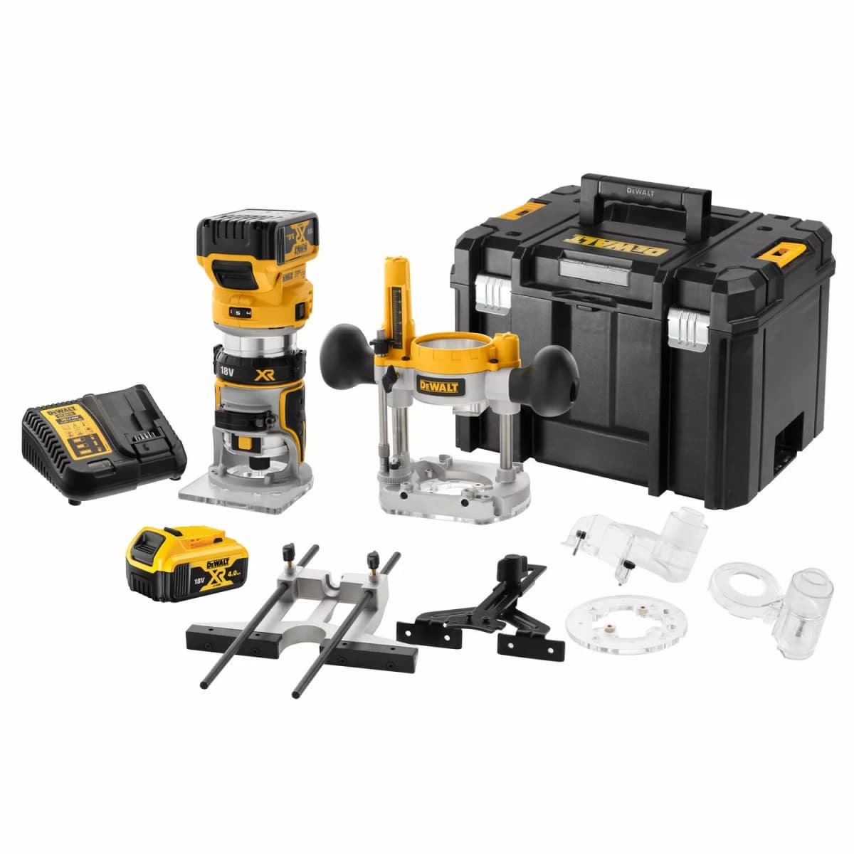 DeWALT DCW604P2-QW 18V Li-ion XR Accu Boven-/kantenfrees Set (2x 5.0Ah) In TSTAK - Koolborstelloos