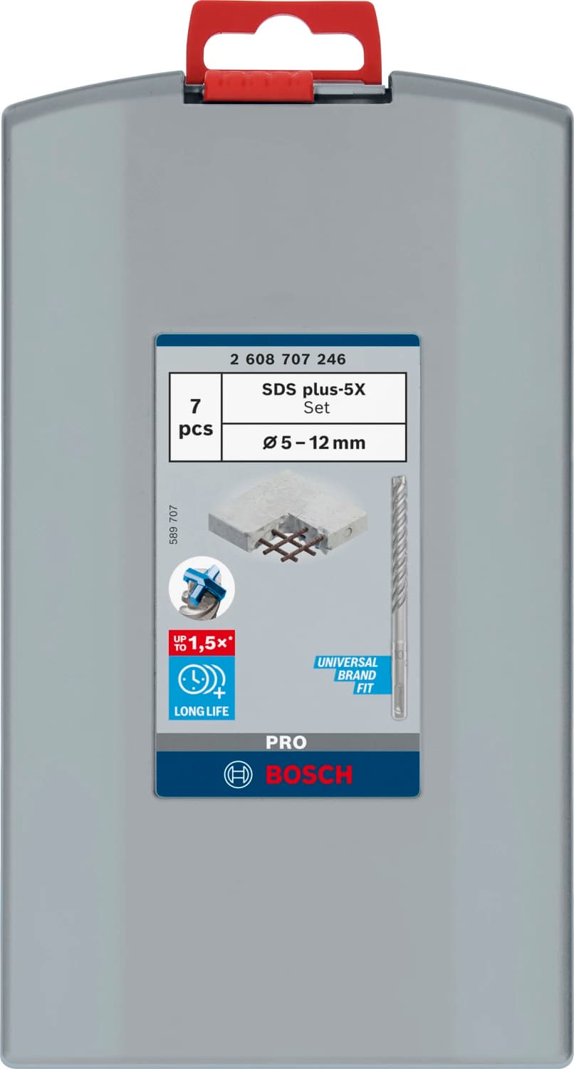 Bosch 2608707246 7-delige PRO SDS Plus-5X Hamerboorset thumbnail 2