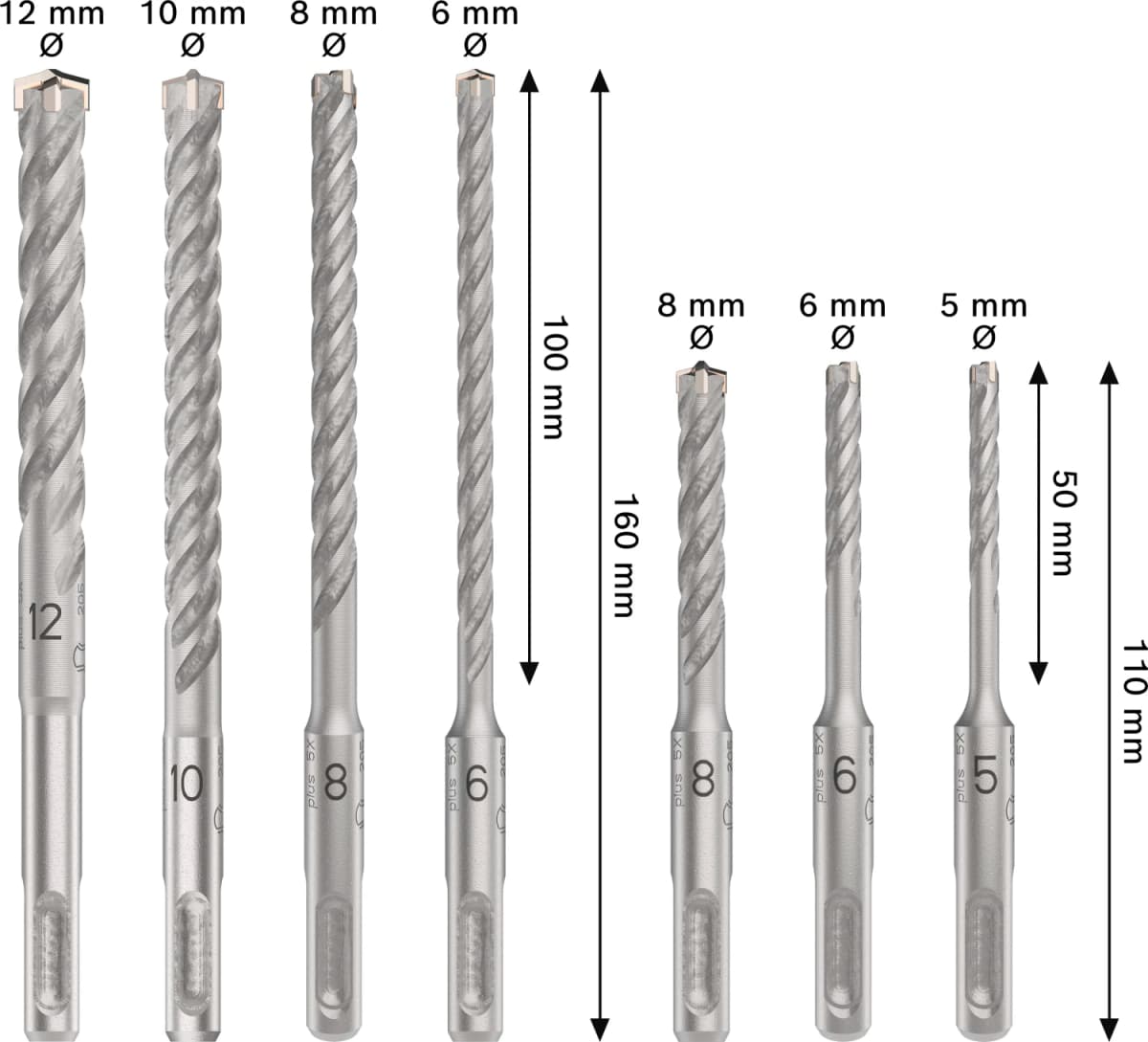 Bosch 2608707246 7-delige PRO SDS Plus-5X Hamerboorset thumbnail 4