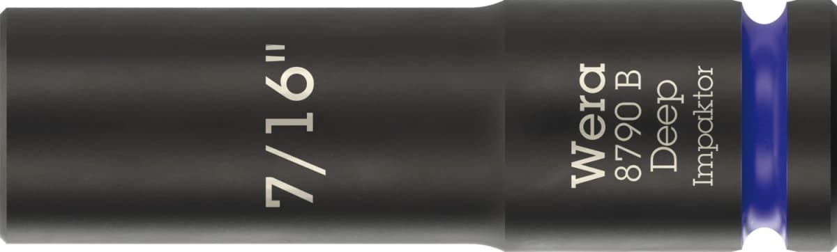 Wera 05005567001 8790 B Impaktor Deep Lange Krachtdop - 7/16"- Zeskant - 63mm