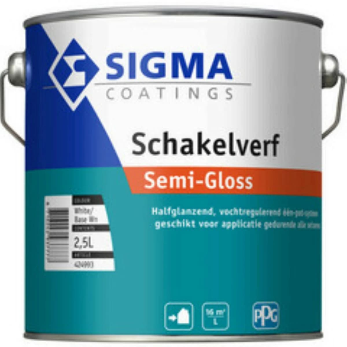 Sigma Schakelverf Semi-Gloss - Op Kleur Gemengd - 2,5L - Lak