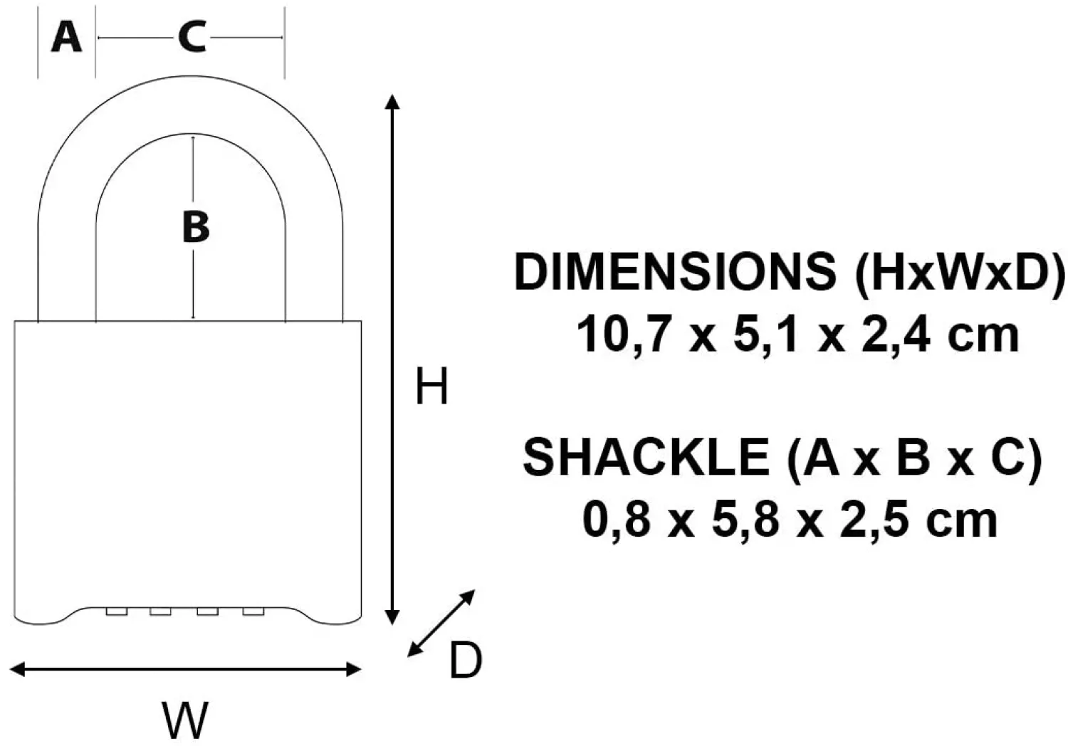 Master Lock 175EURDLH Hangslot 52mm Breed - Cijfercode - 51mm Lange Beugel thumbnail 3
