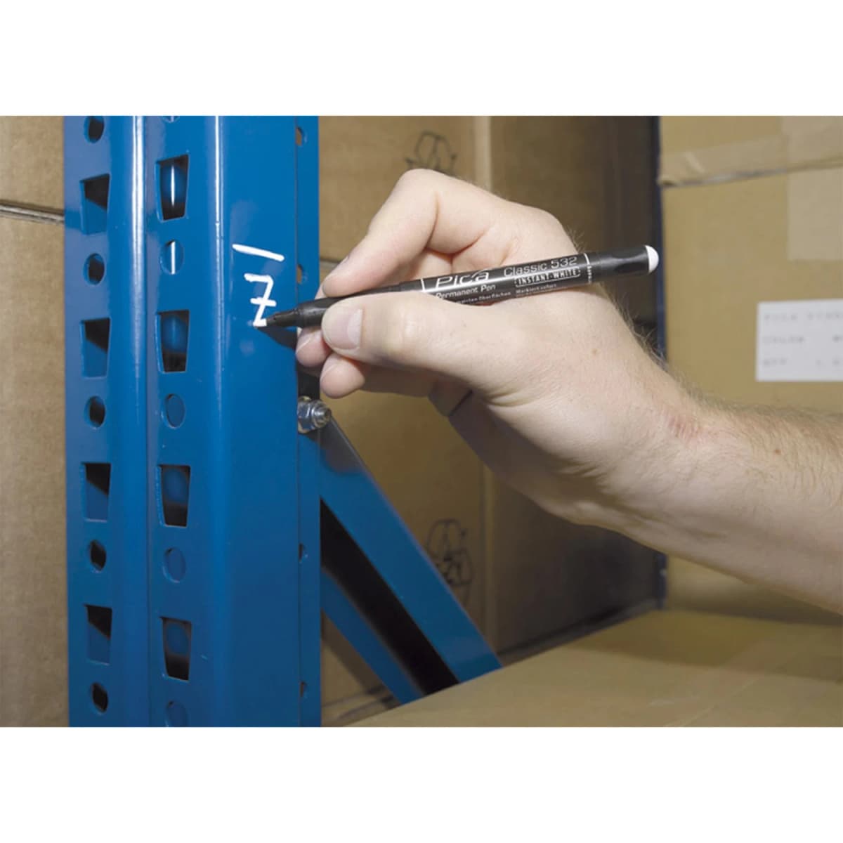 Pica 532/52 Classic Permanent Pen - Rond - Wit - 1-2mm (10st) thumbnail 4