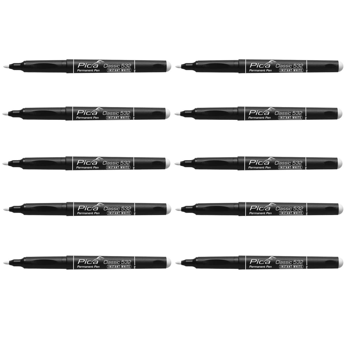 Pica 532/52 Classic Permanent Pen - Rond - Wit - 1-2mm (10st)