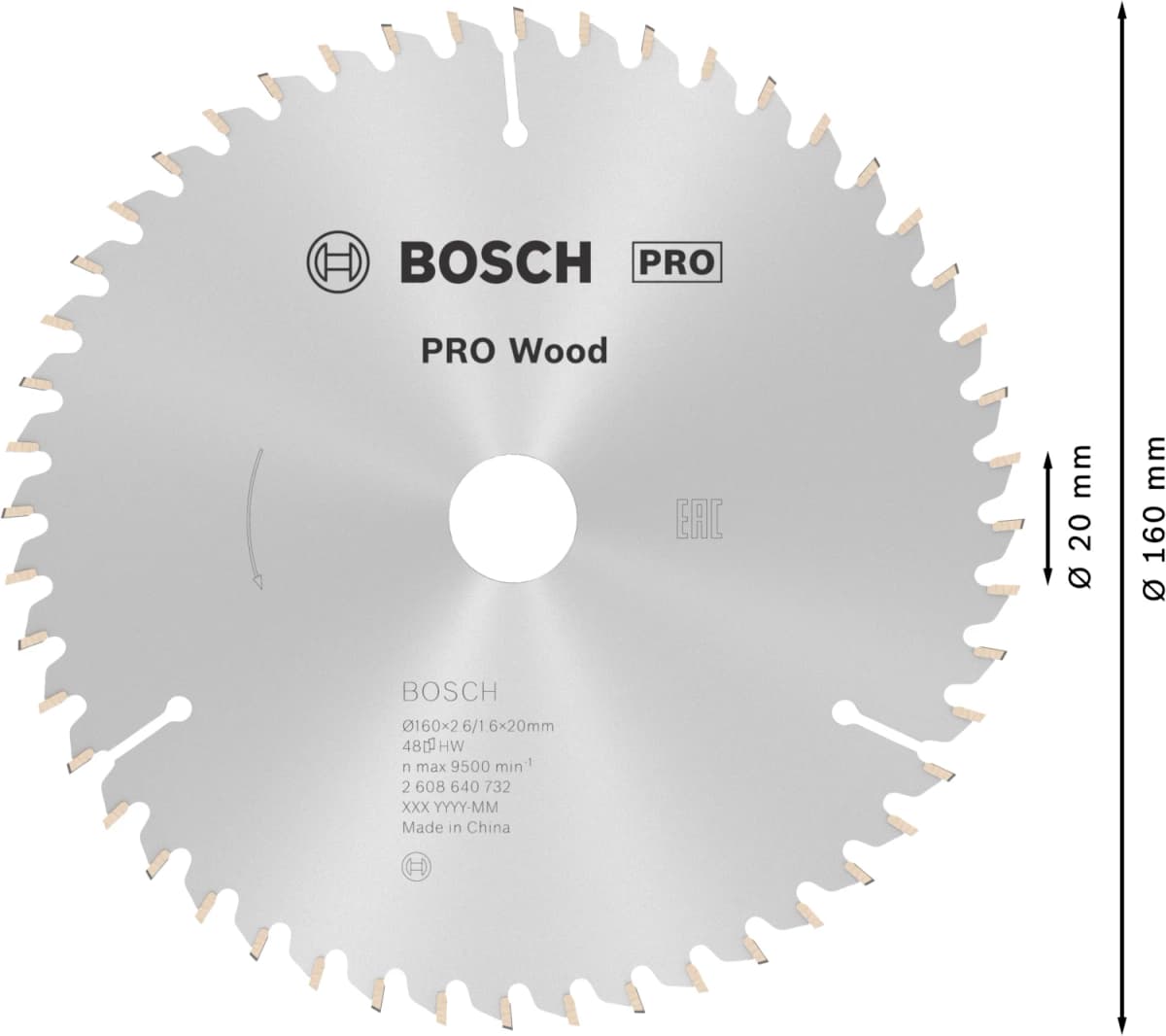Bosch 2608640732 Optiline Cirkelzaagblad - 160 X 20 X 48T - Hout thumbnail 4
