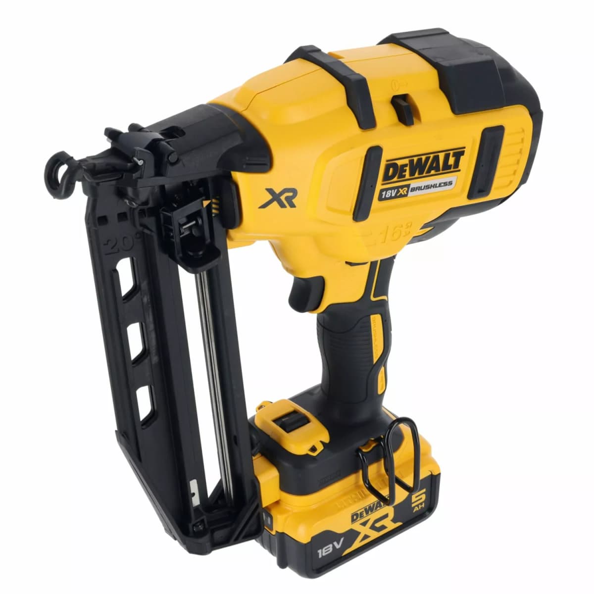DeWALT DCN660P2-QW 18V Li-ion XR Accu Afwerktacker Set (2x 5.0Ah) In Koffer - 32-63mm - 16 Gauge - Koolborstelloos thumbnail 4