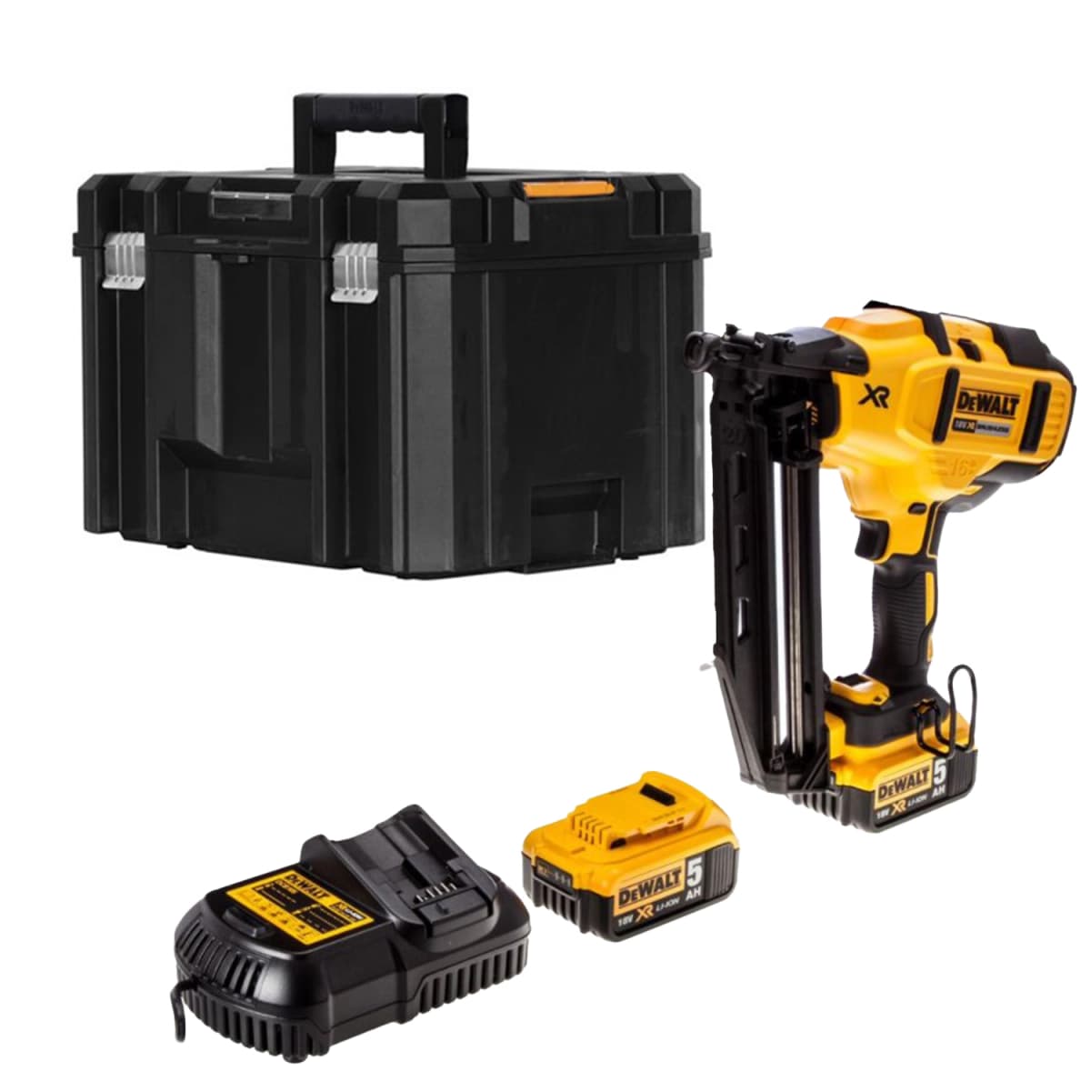 DeWALT DCN660P2-QW 18V Li-ion XR Accu Afwerktacker Set (2x 5.0Ah) In Koffer - 32-63mm - 16 Gauge - Koolborstelloos