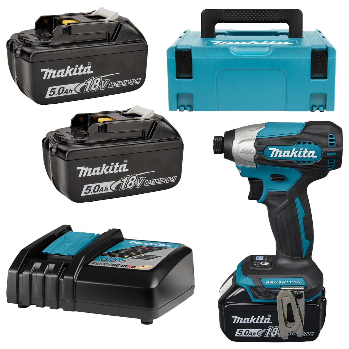 Makita DTD157RTJ 18V Li-ion Accu Slagschroevendraaier Set (2x 5.0 Ah) In Mbox