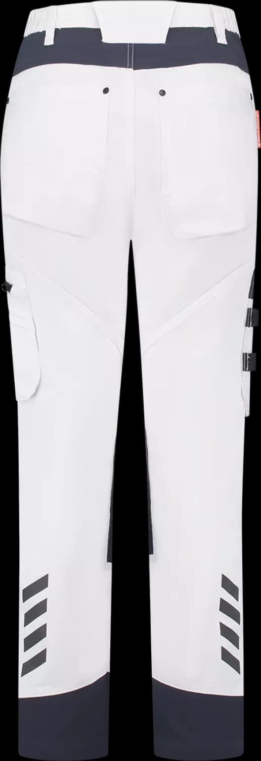 Workman 90041 STRETCH Worker Werkbroek P2S Dames - Wit / Navy - Maat 44 (34/32) thumbnail 2