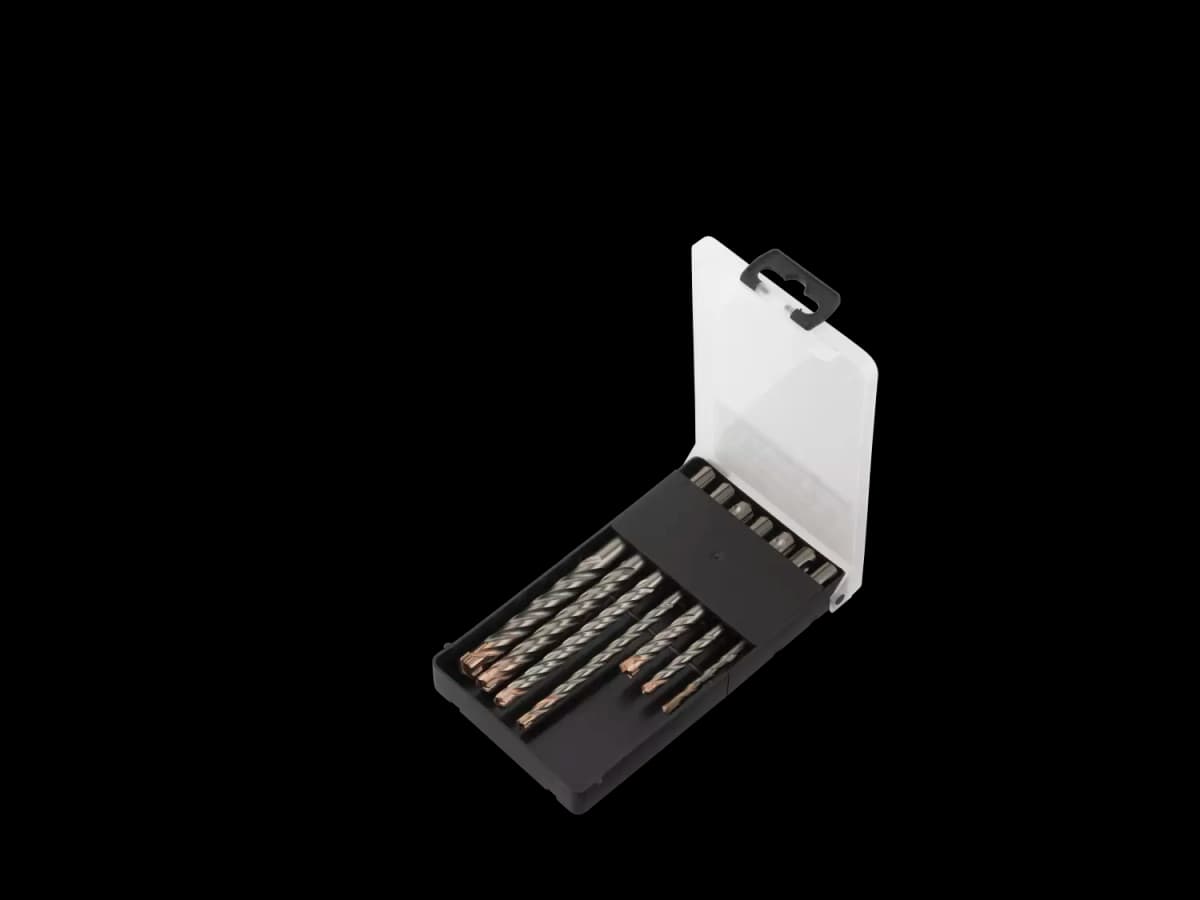 Fit-to-Fix 009-KA070077 7-delige Uni SDS-Plus Premium Hamerborenset - 2/4-snijder - Staal - 5-6-8x110mm + 6-8-10-12x160mm